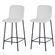 13 Kit 2 Banquetas Altas Celeste Rivatti 98cm -Altura- Em Tecido Off White e Base em Aco Pintada a Po